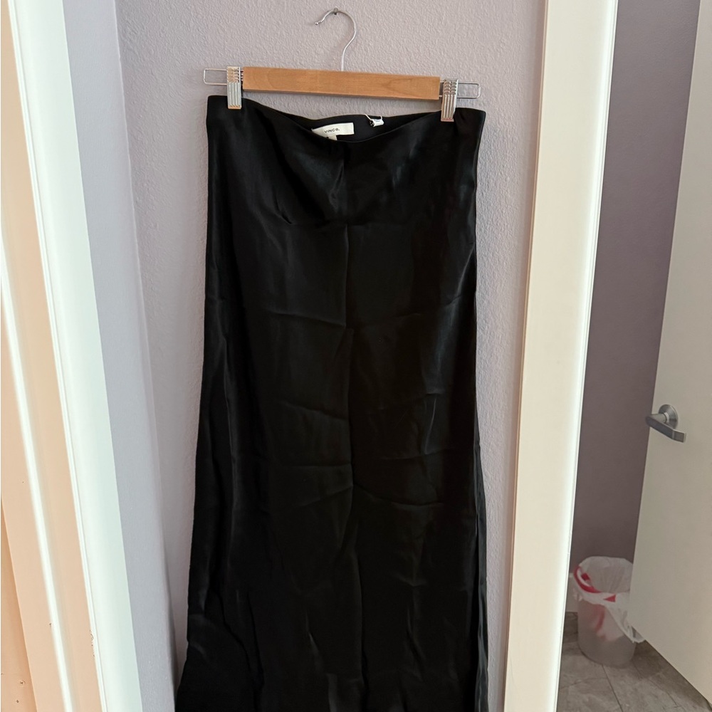 Vince Silk Black Maxi Skirt